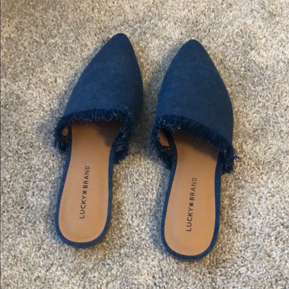 Lucky Brand Chambray Slides/Loafers